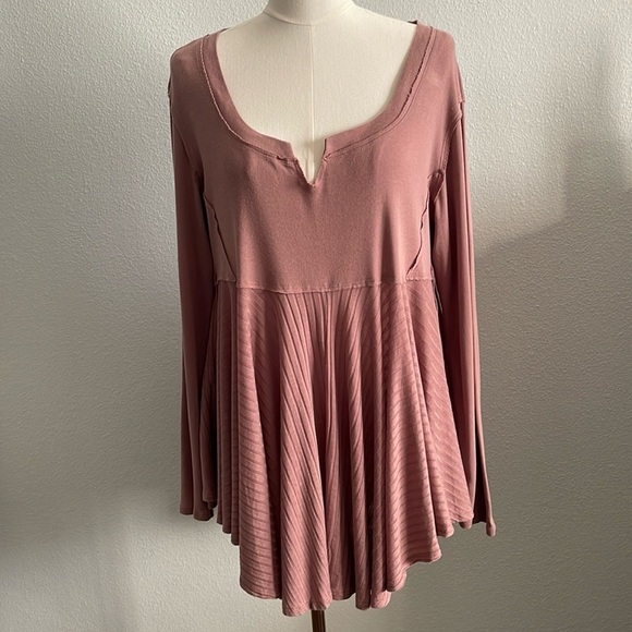We The Free By Free People Women's Clover Split-Neck Babydoll Tunic Size Medium - Picture 5 of 12
